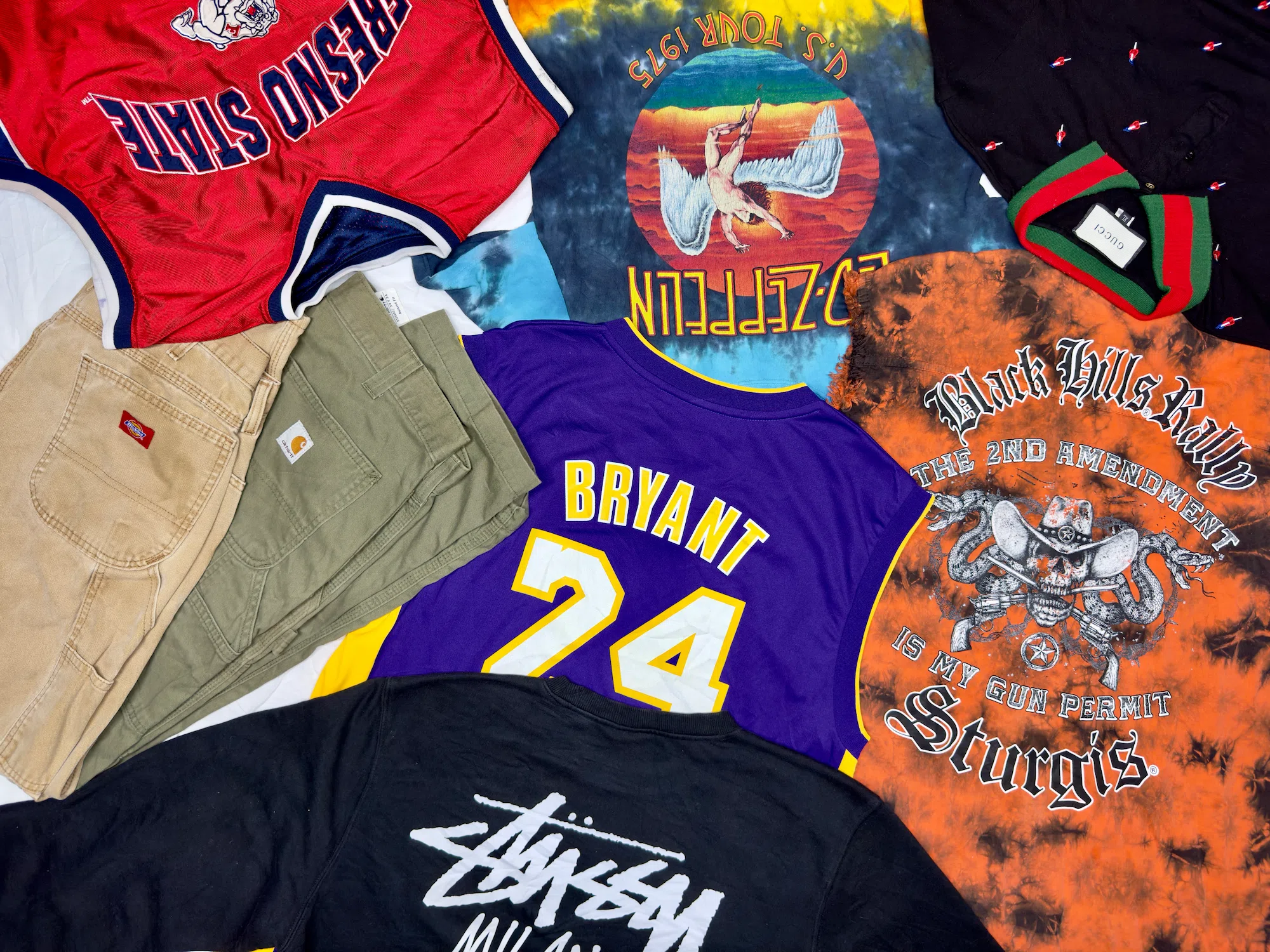 Biker shirt kobe bryant jersey gucci carhartt dickies stussy high fashion luxury brands