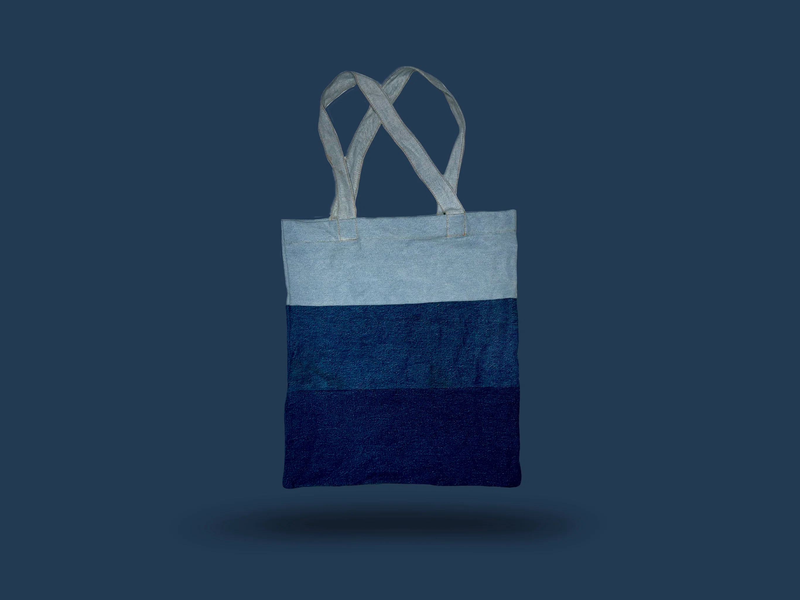 Uppcycled denim tote bag made from denim pants